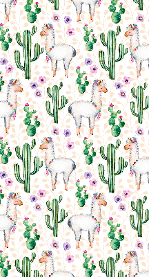 Rolgordijn verduisterend Lama's en cactussen