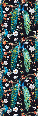 Rolgordijn verduisterend Pauw met bloemen