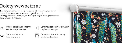 Rolgordijn verduisterend Pauw met bloemen