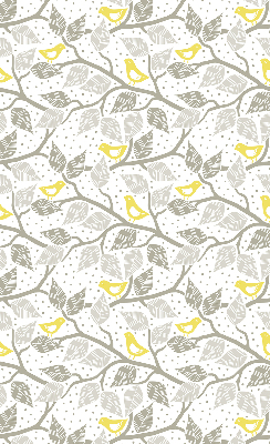 Rolgordijn verduisterend Gele vogels op grijze takken