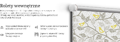 Rolgordijn verduisterend Gele vogels op grijze takken