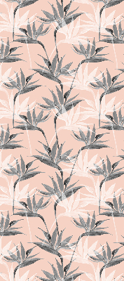 Rolgordijn voor het raam Grijze bloemen