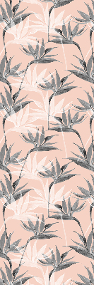 Rolgordijn voor het raam Grijze bloemen