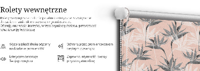 Rolgordijn voor het raam Grijze bloemen