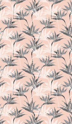 Rolgordijn voor het raam Grijze bloemen