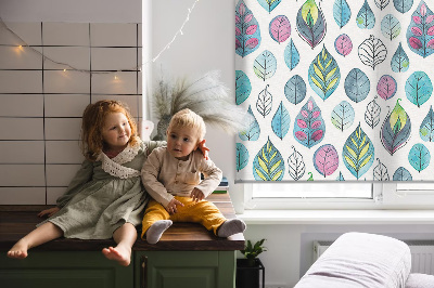 Rolgordijn voor het raam Kleurrijke bladeren