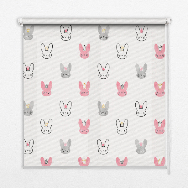 Rolgordijn verduisterend Kleurrijke konijnen in kronen