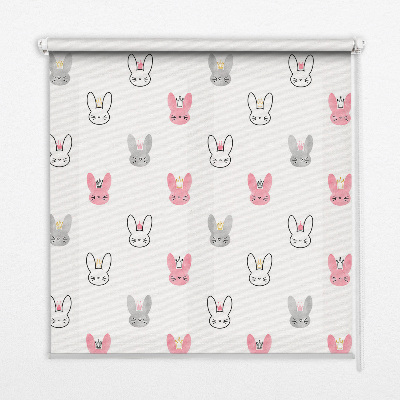 Rolgordijn verduisterend Kleurrijke konijnen in kronen