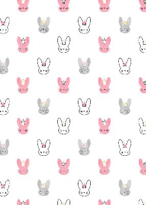 Rolgordijn verduisterend Kleurrijke konijnen in kronen