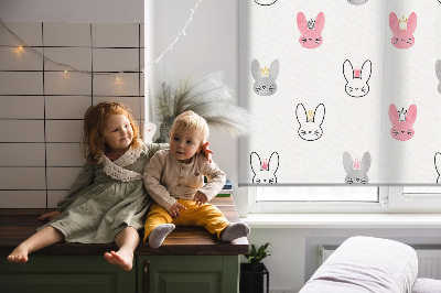 Rolgordijn verduisterend Kleurrijke konijnen in kronen