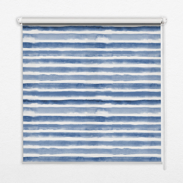 Rolgordijn voor het raam Geschilderde blauwe strepen