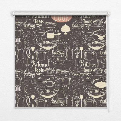 Rolgordijn voor het raam Keukengerei