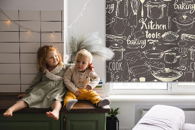 Rolgordijn voor het raam Keukengerei