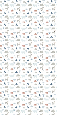 Rolgordijn voor het raam Bergen regen dieren