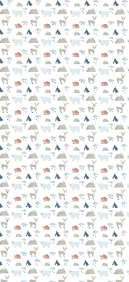 Rolgordijn voor het raam Bergen regen dieren