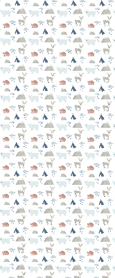 Rolgordijn voor het raam Bergen regen dieren