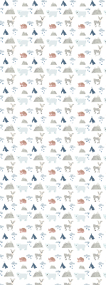 Rolgordijn voor het raam Bergen regen dieren