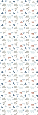 Rolgordijn voor het raam Bergen regen dieren