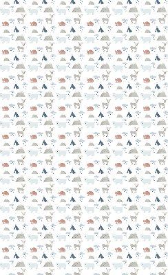 Rolgordijn voor het raam Bergen regen dieren