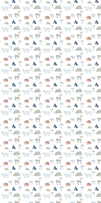 Rolgordijn voor het raam Bergen regen dieren