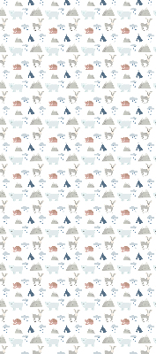 Rolgordijn voor het raam Bergen regen dieren