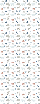 Rolgordijn voor het raam Bergen regen dieren