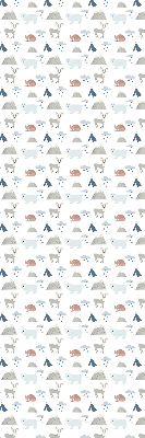 Rolgordijn voor het raam Bergen regen dieren