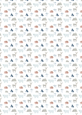 Rolgordijn voor het raam Bergen regen dieren