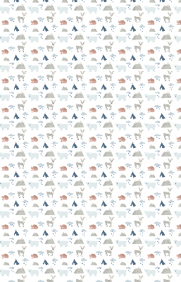 Rolgordijn voor het raam Bergen regen dieren