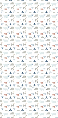 Rolgordijn voor het raam Bergen regen dieren