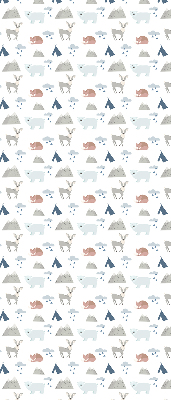 Rolgordijn voor het raam Bergen regen dieren