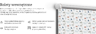 Rolgordijn voor het raam Bergen regen dieren