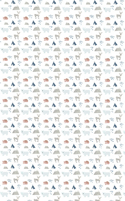 Rolgordijn voor het raam Bergen regen dieren