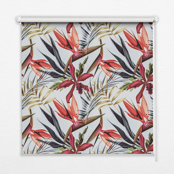 Rolgordijn voor het raam Exotische bladeren