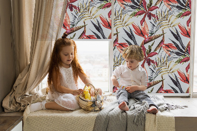 Rolgordijn voor het raam Exotische bladeren