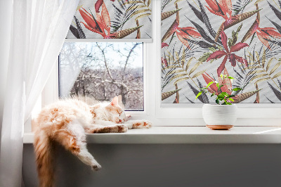 Rolgordijn voor het raam Exotische bladeren