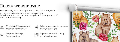 Rolgordijn voor het raam Honden tussen de bloemen