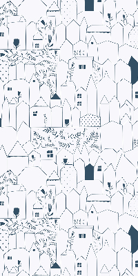 Rolgordijn voor het raam Getekende huizen