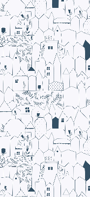 Rolgordijn voor het raam Getekende huizen