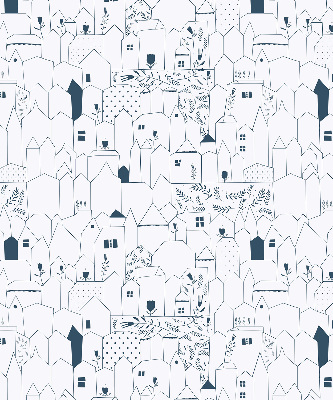 Rolgordijn voor het raam Getekende huizen