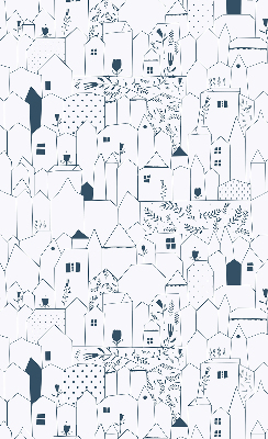 Rolgordijn voor het raam Getekende huizen