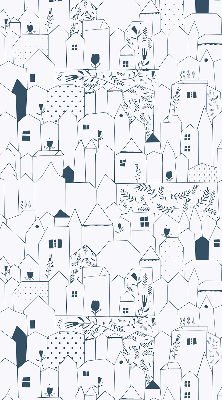 Rolgordijn voor het raam Getekende huizen