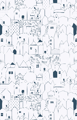 Rolgordijn voor het raam Getekende huizen