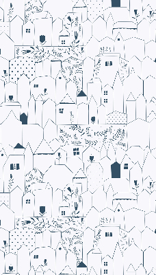 Rolgordijn voor het raam Getekende huizen