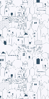 Rolgordijn voor het raam Getekende huizen