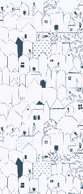 Rolgordijn voor het raam Getekende huizen