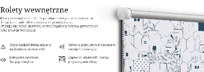 Rolgordijn voor het raam Getekende huizen