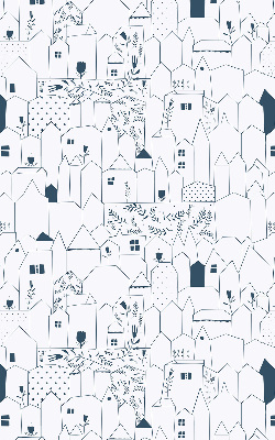 Rolgordijn voor het raam Getekende huizen