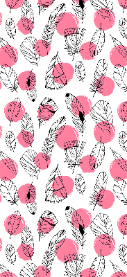 Rolgordijn verduisterend Veren en roze stippen