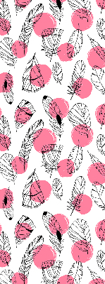 Rolgordijn verduisterend Veren en roze stippen